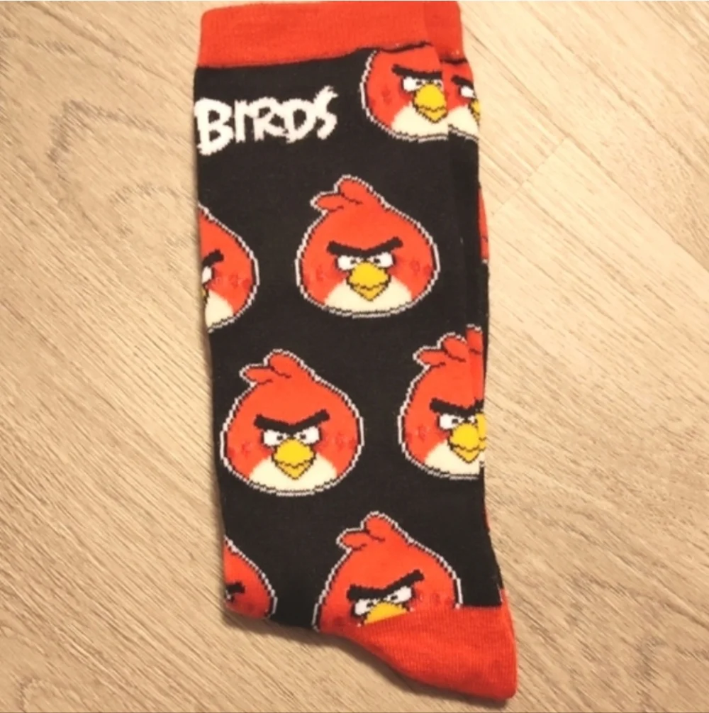 4 For $12🆕Men's Angry Birds Socks Sz 9-12 Unisex